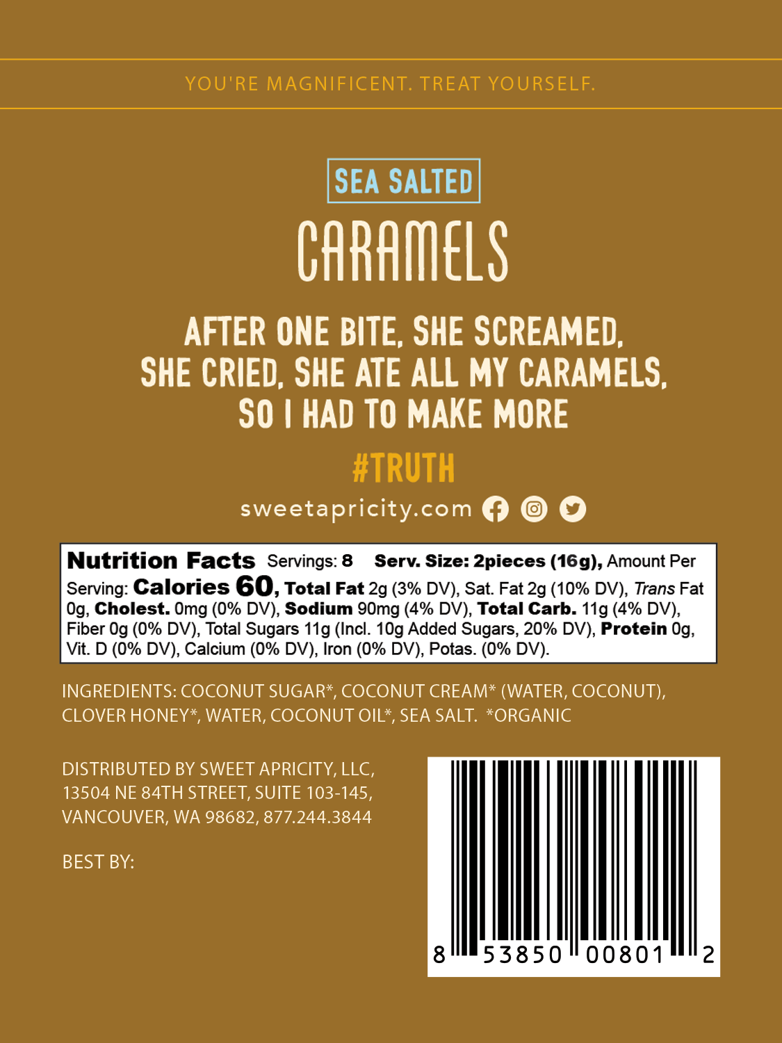 Sea Salted Caramels 1/4 lb (AIP/Paleo)
